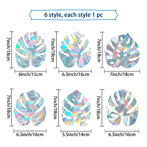 Image of GORGECRAFT 6x7 Inch Leaf Window Clings Static Rainbow Window Stickers Anti-Collision Glass Decals Sun Catcher Decorations Non Adhesive Prismatic Vinyl for St. Patrick's Day Decor Prevent Stop Birds