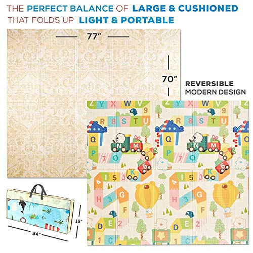 XdeModa-Reversible-Baby-Play-Mat-Exercise-Mat-Fun-Stylish-Foam-Floor-Playmat-for-Adults-Kids-and-Infants-Elegant-Room-Decor-Transforms-into-Large-Fun-Activity-Gym-Mat-for-Yoga-or-Crawling
