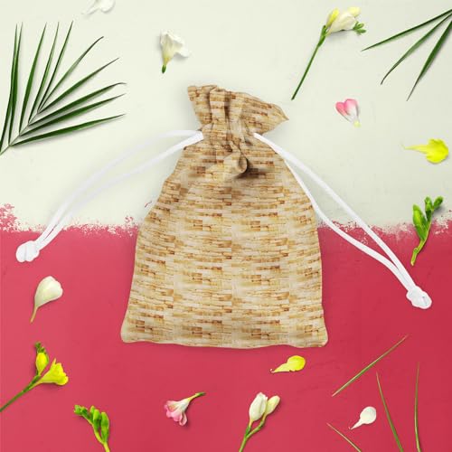 Image of ArtzFolio Yellow Parquet | Pouch Wrist Potli Bag | Bag for Weddings & Casual Parties