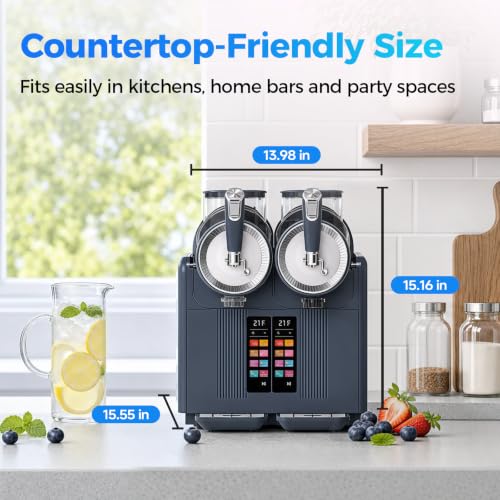 Image of SYINTAO Dual Tank Slushie Machine for home,135oz Soft Serve Ice Cream Maker