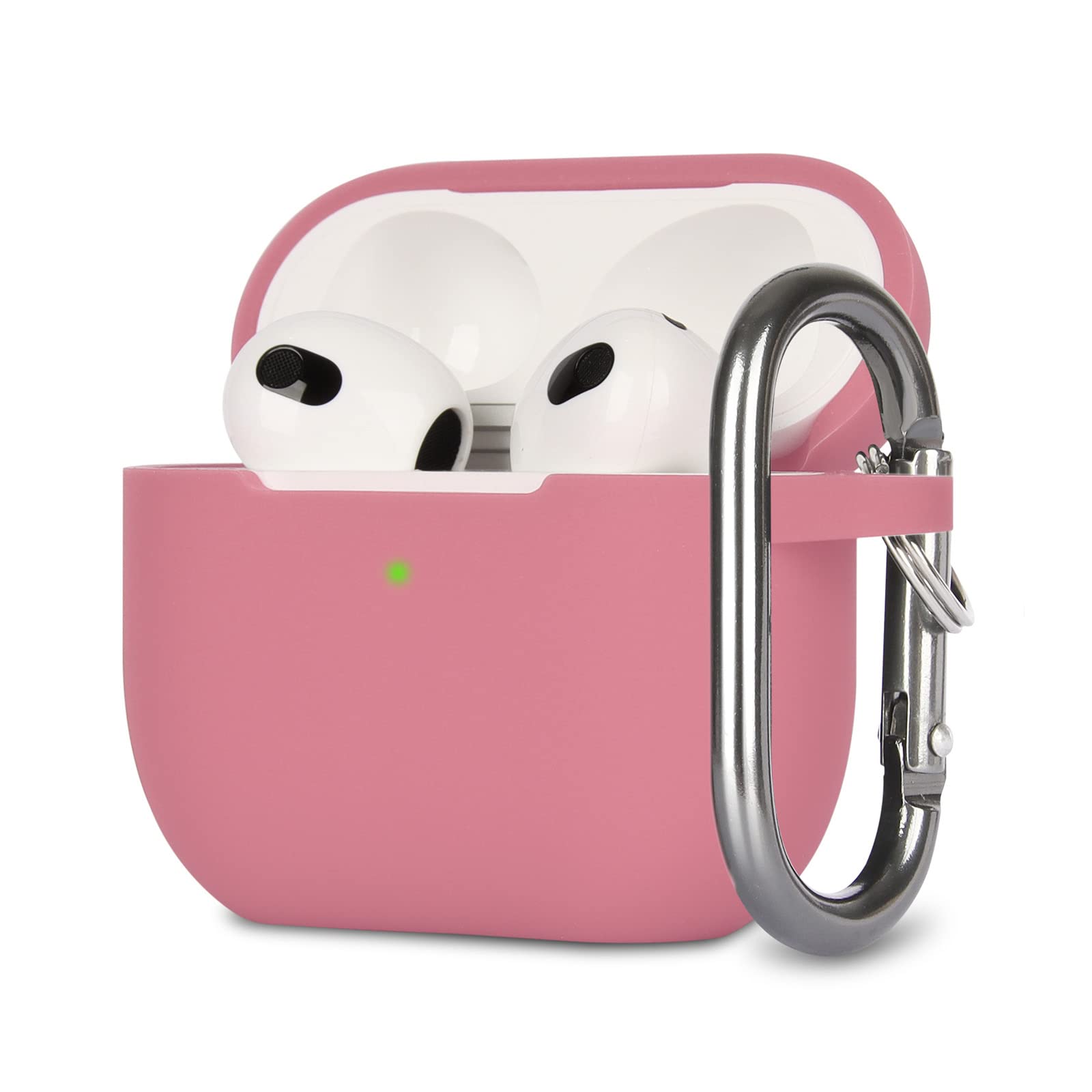 Funda de Silicona Compatible con AirPods 3, Anti-rasguños, Anti-Polvo, LED Frontal Visible, Funda Premium Silicona para AirPods 3.ª Generación (2021) con Mosquetón, Azul — view 24