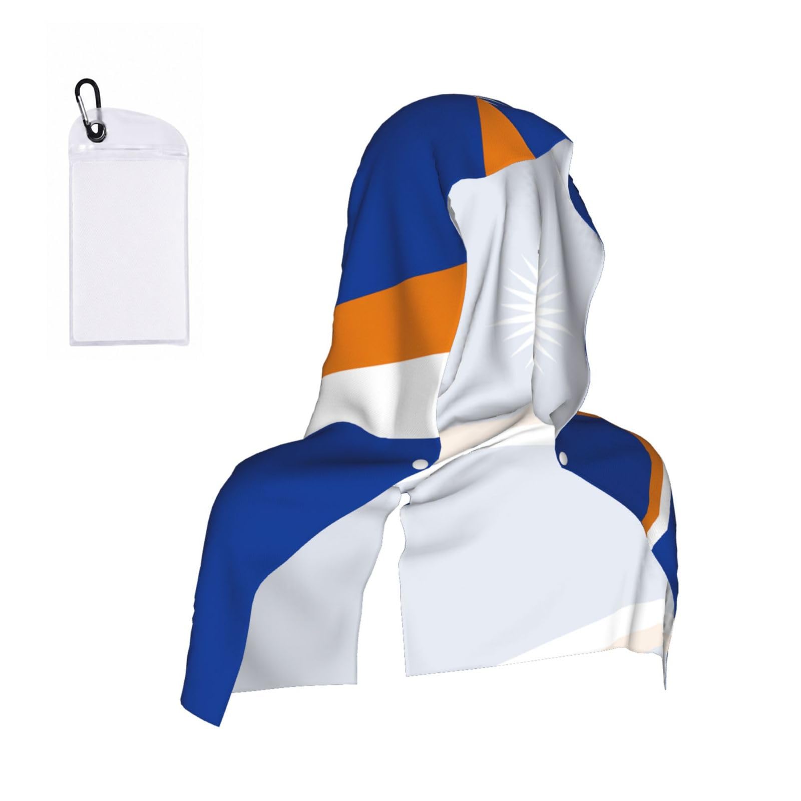 CNTDBU Flag of the Marshall Islands Cooling Towel Hooded-Instant Chill Neck Cover for Sports, UV Cooling Rag for Running Gym