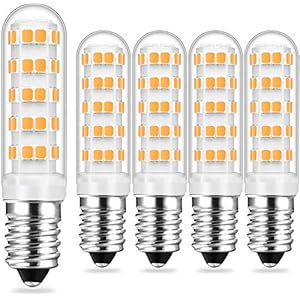 Viaus E14 dimbare ledlamp, warmwit, 7 W, vervangt 50 W halogeenlampen, gloeilamp gloeilamp, warmwit 2700 K, 580 LM AC 230 V, 360 ° lichthoek, pak van 5 stuks