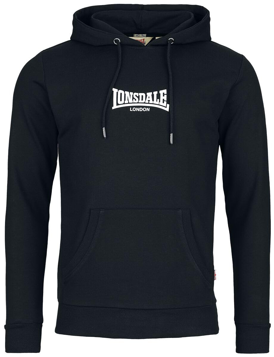 Lonsdale Men's Beetham hoodie, mens, Hooded Sweatshirt, 117026, black, XXL
