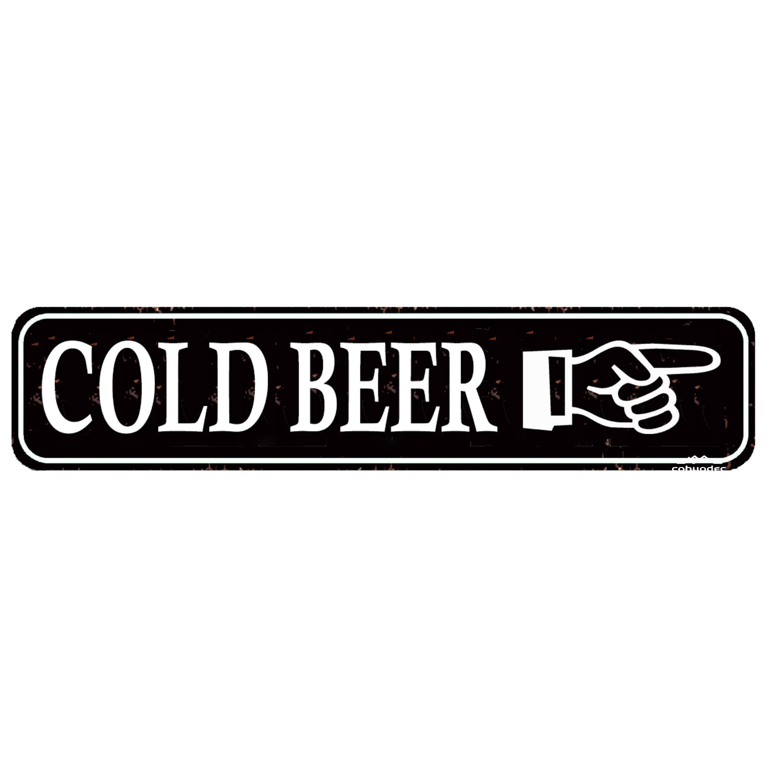 Cold Beer Rustic Metal Sign - Vintage Bar & Pub Decor,4x16 Inch Wedding & Man Cave Wall Art