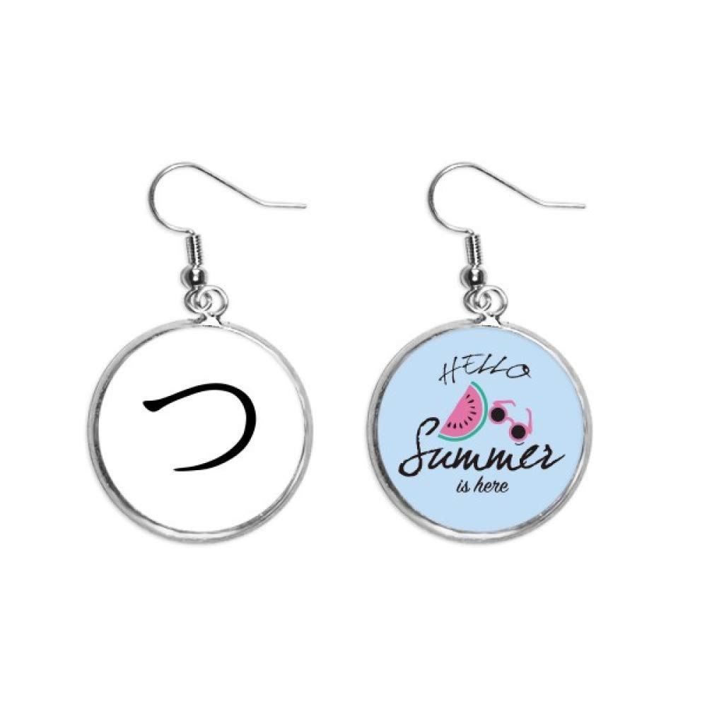 Pendientes katakana TSU con diseño de sandía para el lóbulo 5