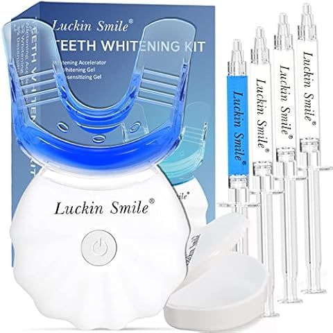 Teeth Whitening Kit, Non-Sensitive Tooth Whitening Kits with Professional 5X LED Teeth Whitening Light, 4X3ML Teeth Whitening Gel for Effective Stain Removal in 20Mins, Easy&Safe Home Teeth Whitening Cover