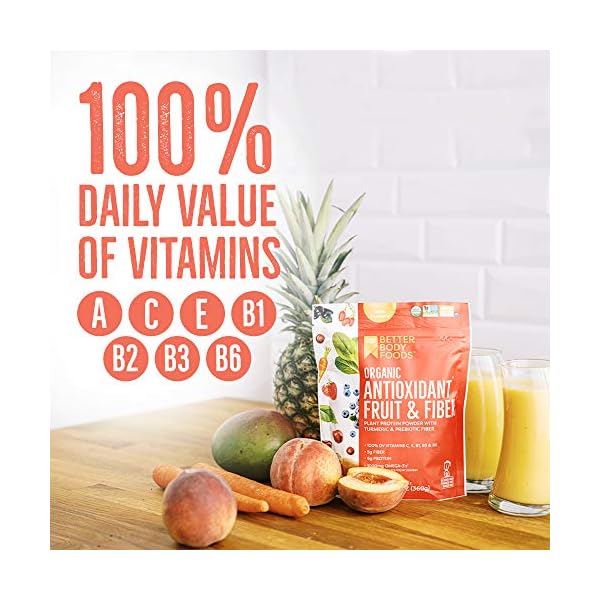 BetterBody Foods Organic Antioxidant Fruit and Fiber Superfood Blend, 12.7 Ounce, Powder