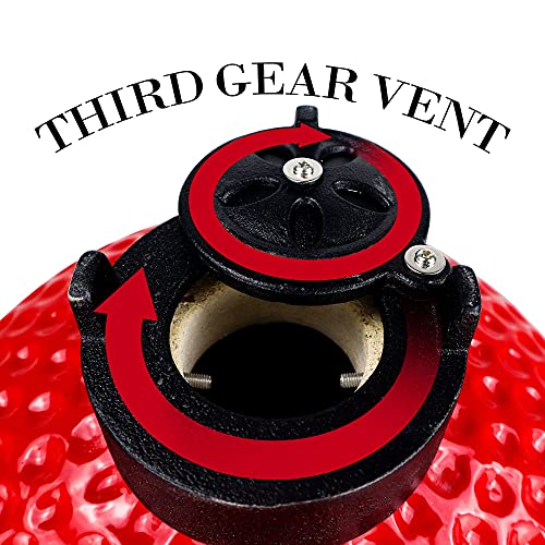 London Sunshine Ceramic BBQ Charcoal Kamado Grill 13 inch Portable Tabletop Grill - Red London Sunshine Ceramic BBQ Charcoal Kamado Grill 13 inch Portable Tabletop Grill - Red