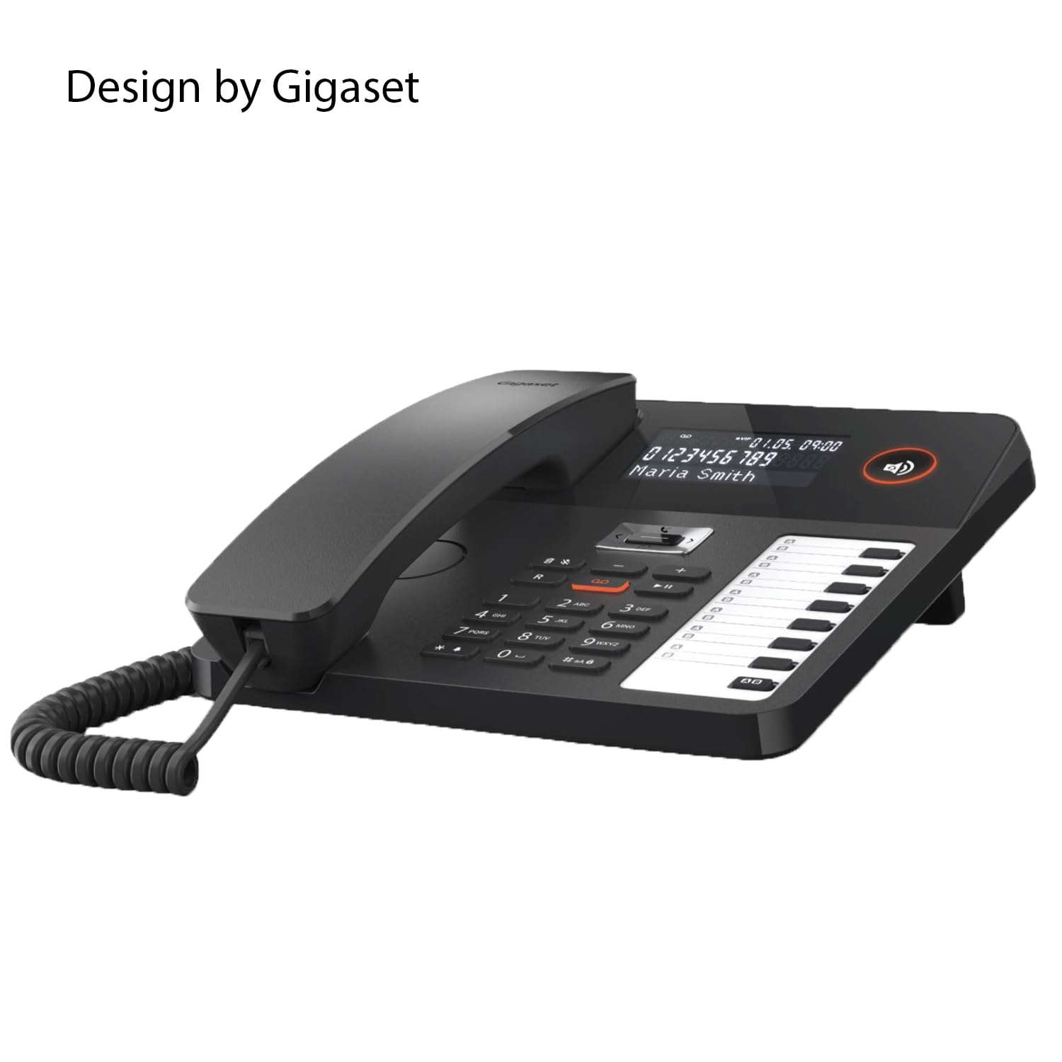 Gigaset Desk 800A - Schnurgebundenes Telefon mit Anrufbeantworter - dreizeiliges LCD-Display - 5 Wege Navigationstaste - Freisprechfunktion - MFV- oder Impulswahl, schwarz [Deutsche Version]