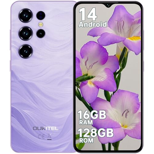 OUKITEL C2 Smartphone 16(4+12) GB RAM + 128GB ROM/TF 1TB, Android 14 6,52' HD Telefono Cellulare 5000nAh 13MP+5MP Camera Telefono Dual SIM 4G Cellulari e Smartphone/Face ID/3.5mm Jack/Viola