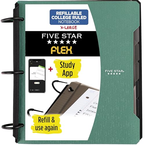 Five Star Flex Refillable Notebook + Study App, College...