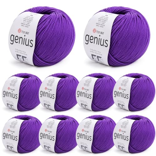 Image of YarnArt Genius Soft Cotton Blend Yarn, 10 Pack (1.76 oz / 174 Yds)