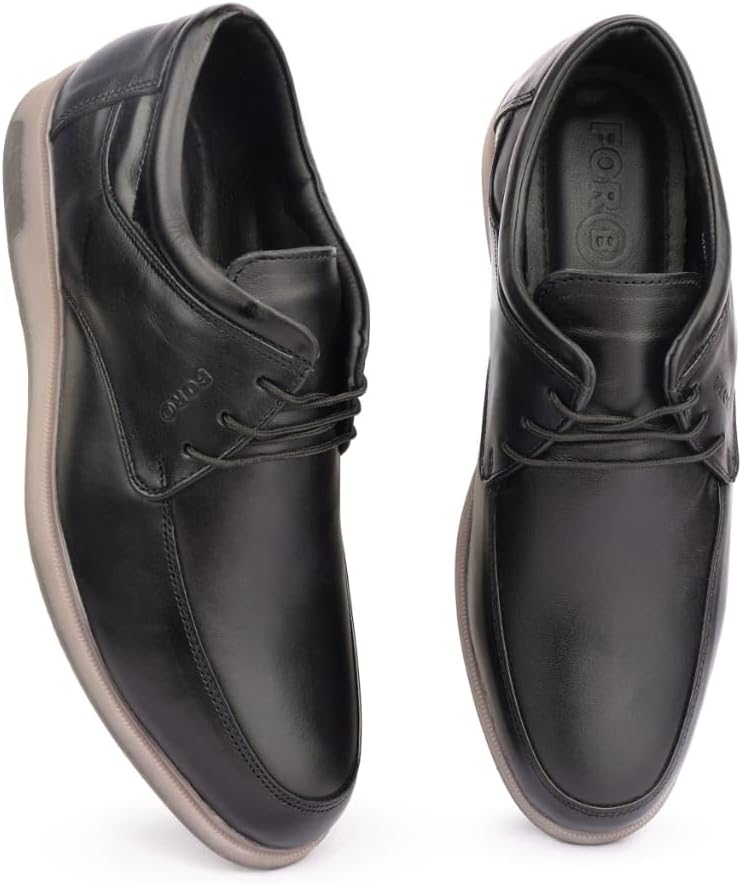 Men’s Premium Black Genuine Leather lace up Formal Shoes F2F2-Black | Classic Oxford & Derby Style | Casual & Formal Black Shoes for Men | Black Leather Footwear | Comfortable Cushioned | Party, Business, wedding, Casual, Office Wear Shoes | Perfect for Office Wear & Formal Dress. Size 10.