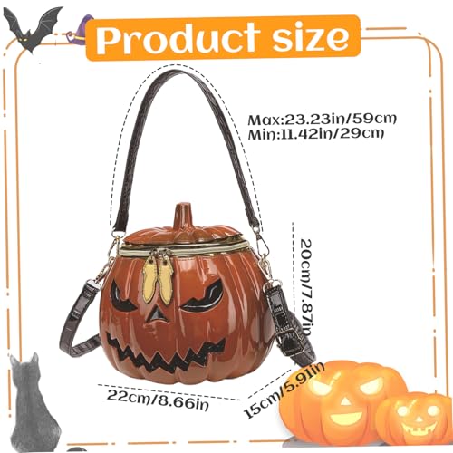 Halloween Purse, Funny Weird Pumpkin Purse, Handheld/Shoulder/Crossbody Pumpkin Bag, Zipper Halloween Crossbody Bag for Women2