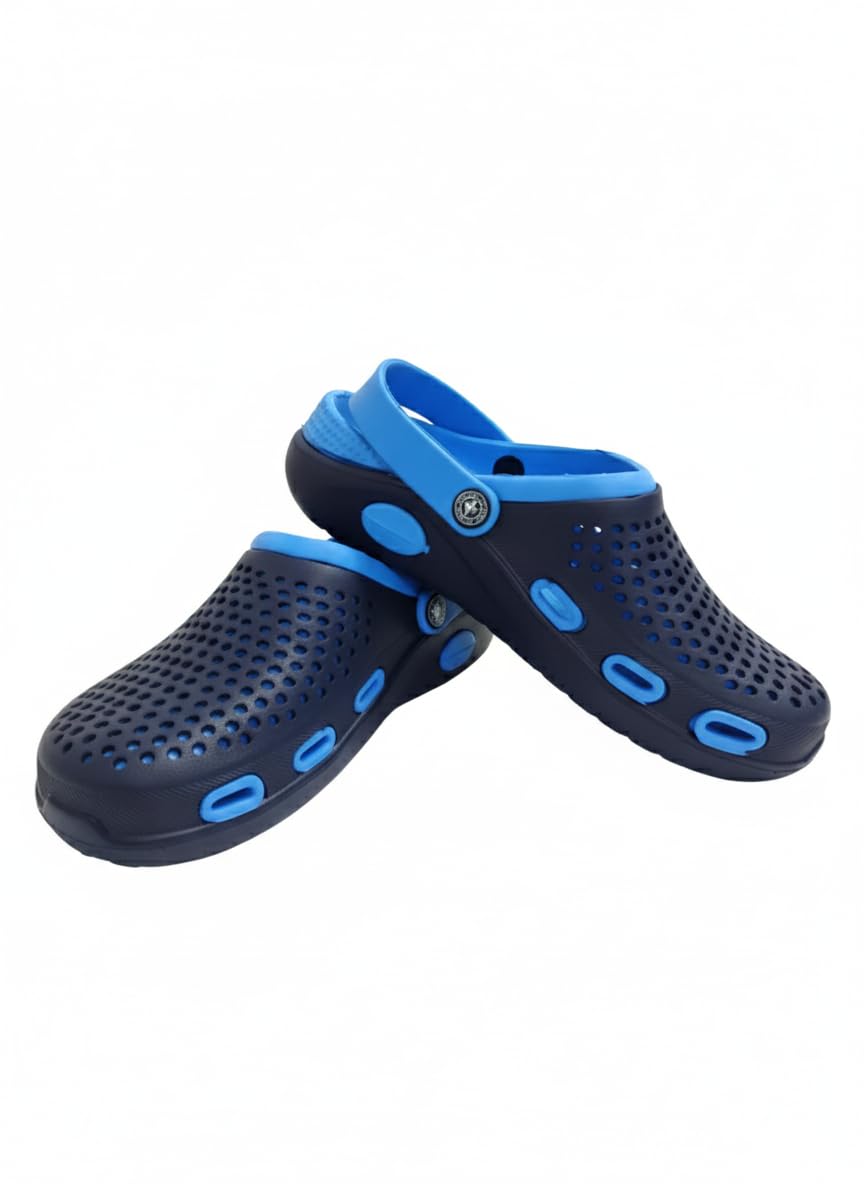 Unisex EVA Clogs, Navy Blue and Light Blue, Perforated Design, Lightweight Summer Sandals-image-7