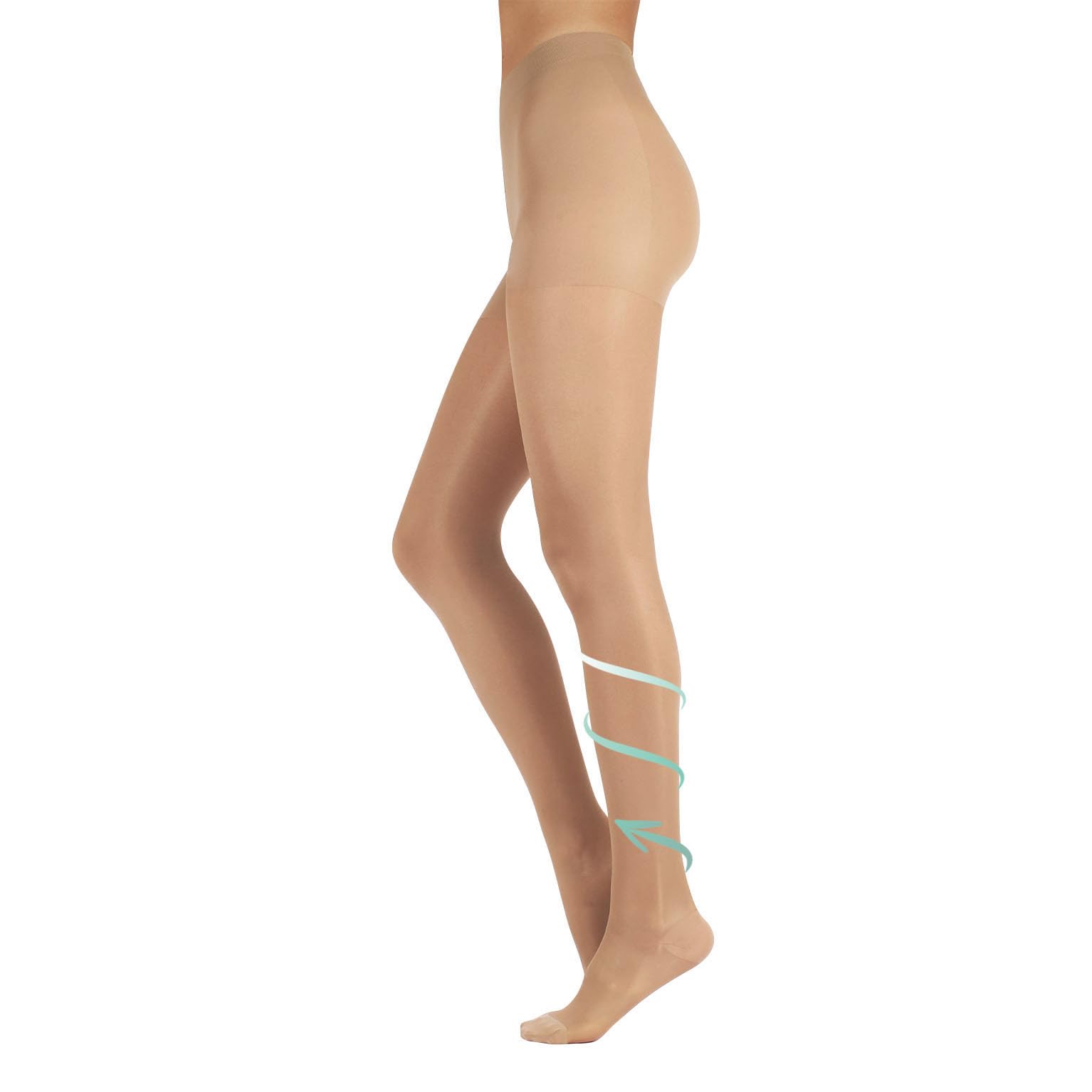 CALZITALY COLLANT SANITARIO COMPRESSIONE GRADUATA MADIA || 70 DEN || NERO & NATURALE || S M L XL XXL || (L, Naturale)