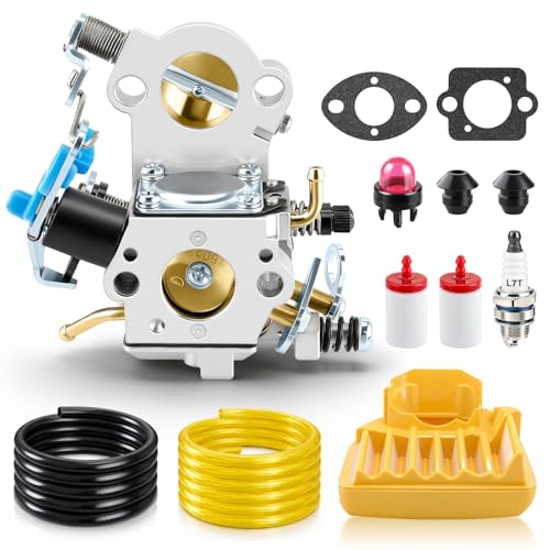 MOTOALL Carburetor WTA-29 544883001 for Husqvarna 455 455E Rancher 460 461 Chainsaw Jonsered CS2255 Chain Saw Replaces# WTA-29A WTEA-1 544227401 503282101 with Air Filter Spark Plug Fuel Line