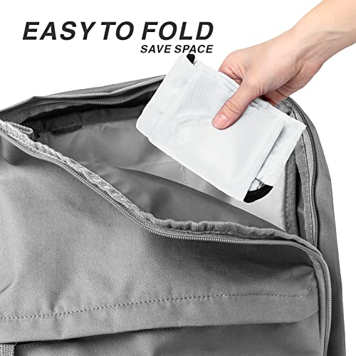 Airbuyw Drawstring Backpack, 210D Nylon Foldable Sports Gym Drawstring Tote Bag Pack Sack W Zipper Side Pocket For Men Women White #TOP5