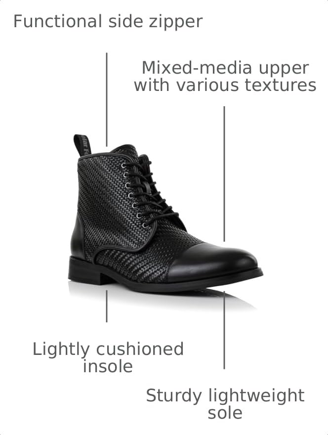 Image of Polar Fox Men's Ankle Dress Boots | Lace-up Casual Fashion Boot Collection | Cap Toe & Plain Toe Styles |