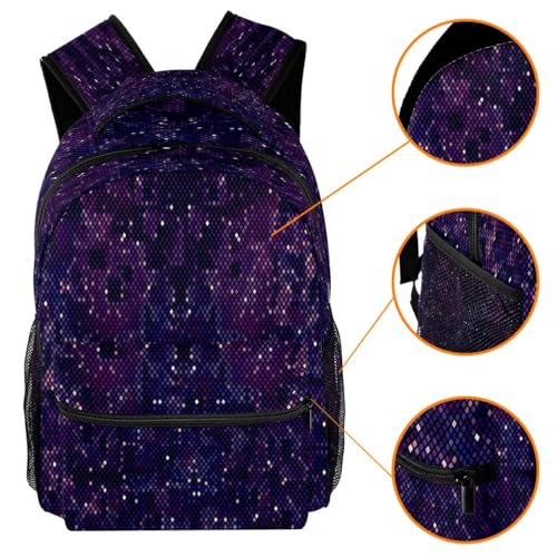 Sac de voyage décontracté pixel violet multicolore à grande capacité 40cm