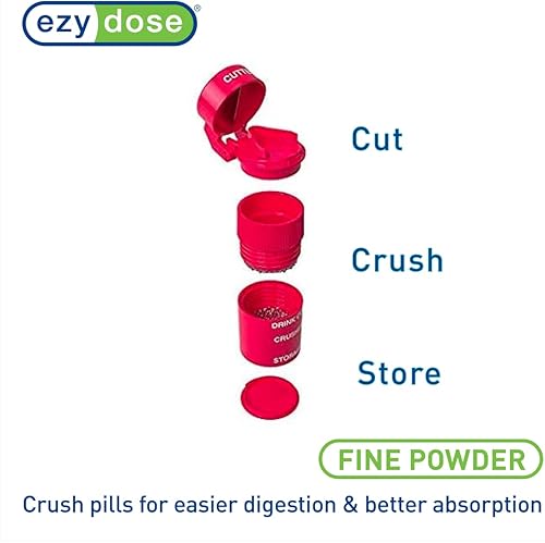 Miniatura 2 de Ezy Dose Trituradora de pastillas cortador y molinillo aplasta pastillas vitaminas tabletas hoja de acero inoxidable taza extraíble para beber color