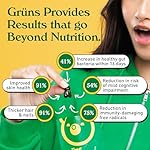 Gruns Adults Super Greens Gummies, Multivitamin Superfood Gummy Bears, Spirulina, Chlorella, Prebiotics & Fiber Gummies for Digestive Health, Adaptogens Supplement, 20 Vitamins & Minerals, 10 Count - Image 3