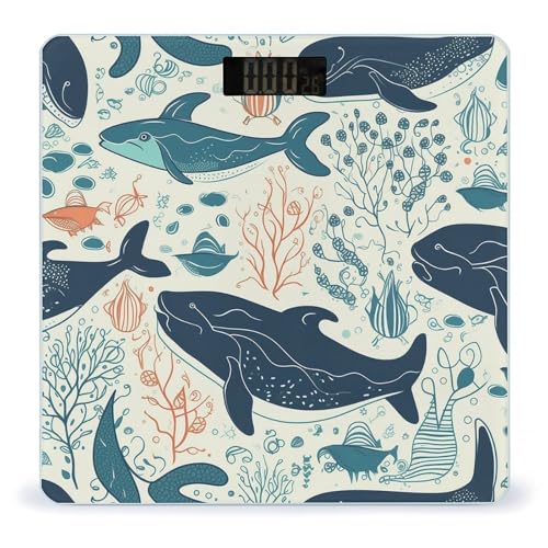 Báscula digital de baño con diseño de ballena miniatura 1