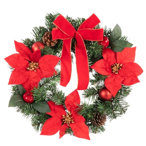 Idena 31904 - Weihnachtskranz ca. 40 cm, Adventskranz mit Schmuck in...