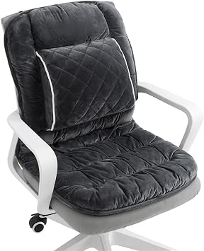 Office Chair Cushion Soft Seat Pad with Backrest Upgraded Lumbar Support Desk Chair Cushions for Dorm, Desk, Rocking Chairs，Patio