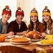 LUKBERA 6 Pcs Thanksgiving Turkey Trot Costume Set - 3 Pcs Turkey Hat & Running Socks, Autumn Fall Beanie Hats & Mid-Calf Socks for Women & Men