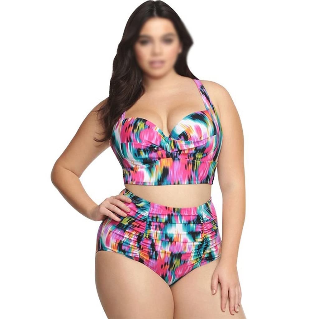 Drukuj Duże stroje kąpielowe Damskie bikini Plus Size Stroje kąpielowe Kostiumy plażowe Zestaw bikini Damski strój kąpielowy (kolor: A, rozmiar: kod L) (kod A X3XL)
