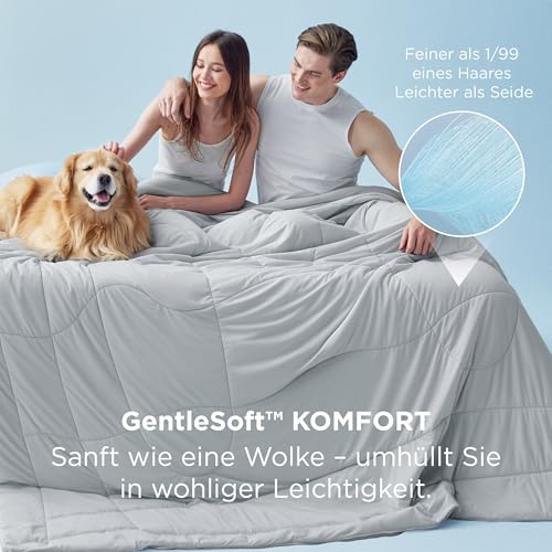 BEDSURE Bettdecke Ohne Bezug Kühlende - Bettdecke 135x200 Kühldecken zum Schlafen - Leicht Atmungsaktiv Schweißfrei Cooling Blanket Für Nachtschwitzer Doppelseitige Kühlende Decke, Grau