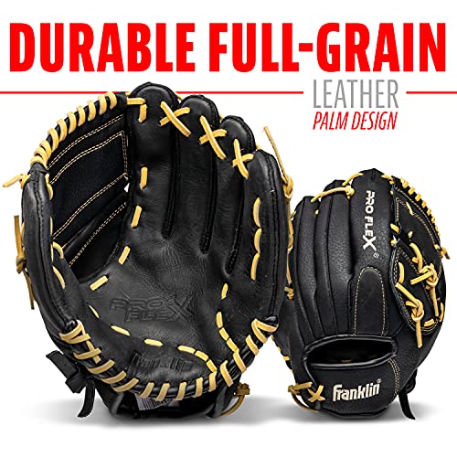 Franklin Sports Pro Flex Right Hand Throw Glove, 12-Inch, Black/Brown - image 4