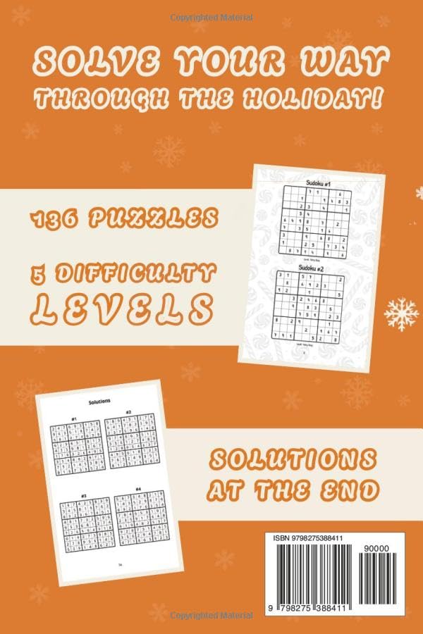 Stocking Stuffers for Men: White Elephant Gifts for Adults: Festive Sudoku Puzzles with Different Difficulty Levels for Him image 3