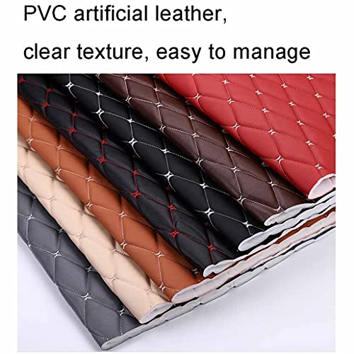 Simili cuir piqué noir robuste de 1.6x9m pour sellerie auto et sacs
