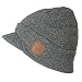 SIGGI Mens Winter Jeep Beanie Hat Cap Wool Knit with Visor Bill for Women Guys Grey