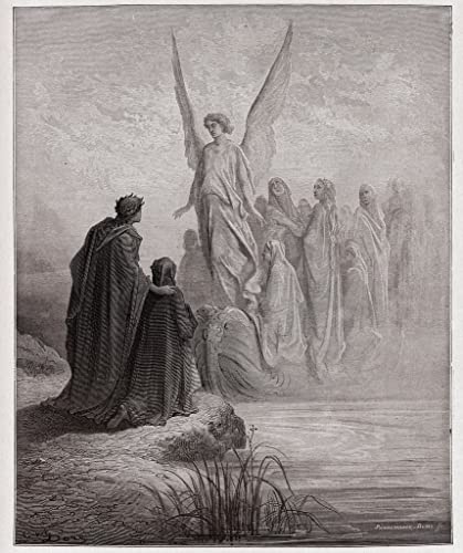 Affiche Purgatorio Canto Gustave Doré pour décoration murale vintage de chambre 60x90cm
