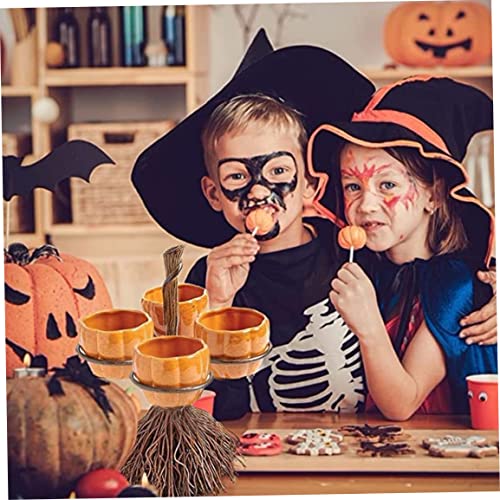 Broomstick snack stand en résine sculptée ornement de table premium - 4