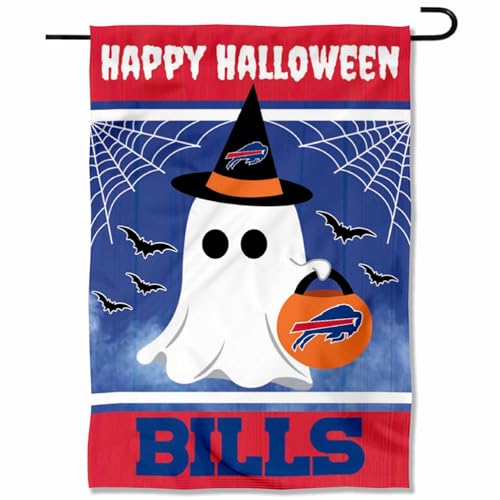Buffalo Bills Happy Halloween Garden Flag Double Sided Banner