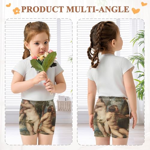 Toddler Biker Shorts Girls Cotton Under Shorts Dresses Art Peter Paul Rubens Prints Adam Eve Paradise Summer 4t4