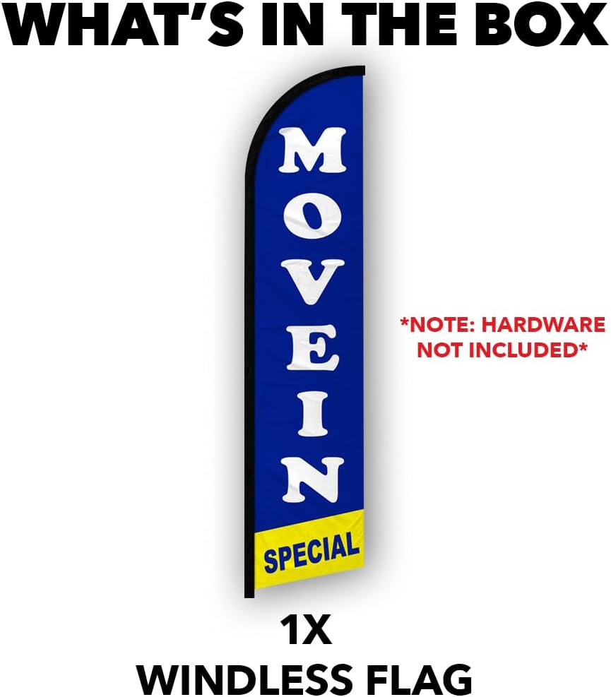 Move-in Special Windless Banner Advertising Flag - Perfect for Apartments, Condos, Real Estate, Self-Storage