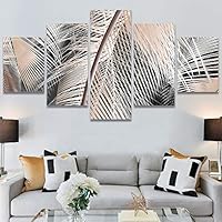SIGNWIN 5 Panel Canvas Wall Art Modern Art Abstract Contemporary Edgy Mixed Media Multicolor Patterns for Home Decorations Ready to Hang - 60