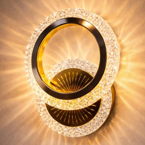 Image of Modern Crystal LED Wall Light, Decorative Indoor Wall Lamp with Warm White Lighting, Stylish Wall Mounted Light for Living Room, Bedroom, Hallway.