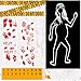 BASHOUT 16 Pieces Halloween Crime Scene Kit with Bloody Handprints, Chalk Outline, Evidence Markers, Murder Scene Tape, Mystery Dinner Party Game, Multiple Bloody Stickers