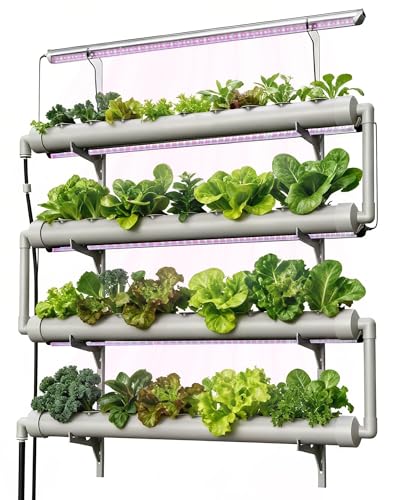 NFT Hydroponics Growing System，36 Pods Wall-Mounted Indoor Garden，Full...
