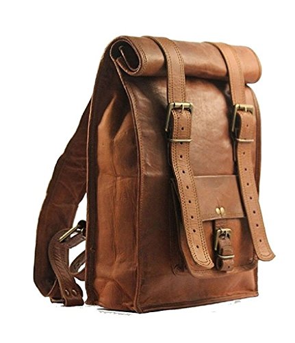 Tuzech Unisex Brown Pure Leather Bag Adjustable Size Casual Use Messenger Satchel Bag