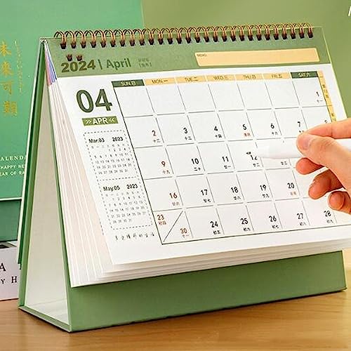 Calendario-Scrivania-2024-Calendario-da-Tavolo-2023-2024-Verde-Calendario-Tavolo-Mensile-Da-Luglio-2023-Dicembre-2024-Doppio-Filo-Legante-Calendario-Da-Parete-2024-con-PlannerTaskCinese