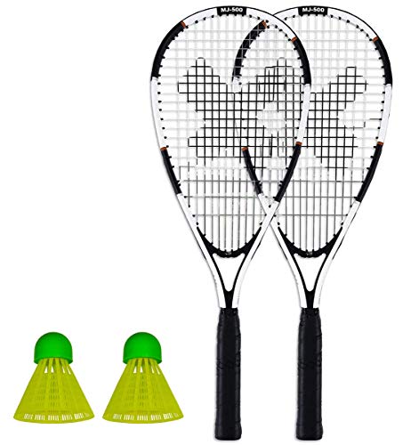 XQmax Pure 2 Improve Speed Raquette de badminton avec 2 raquettes, 2 balles à ressort et sac de transport
