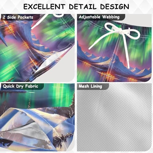 Snow Mountain Lake Purple Boys Swim Trunks Quick Dry Toddler Swimsuit Boy Swimwear Bathing Suits Board Shorts XS3